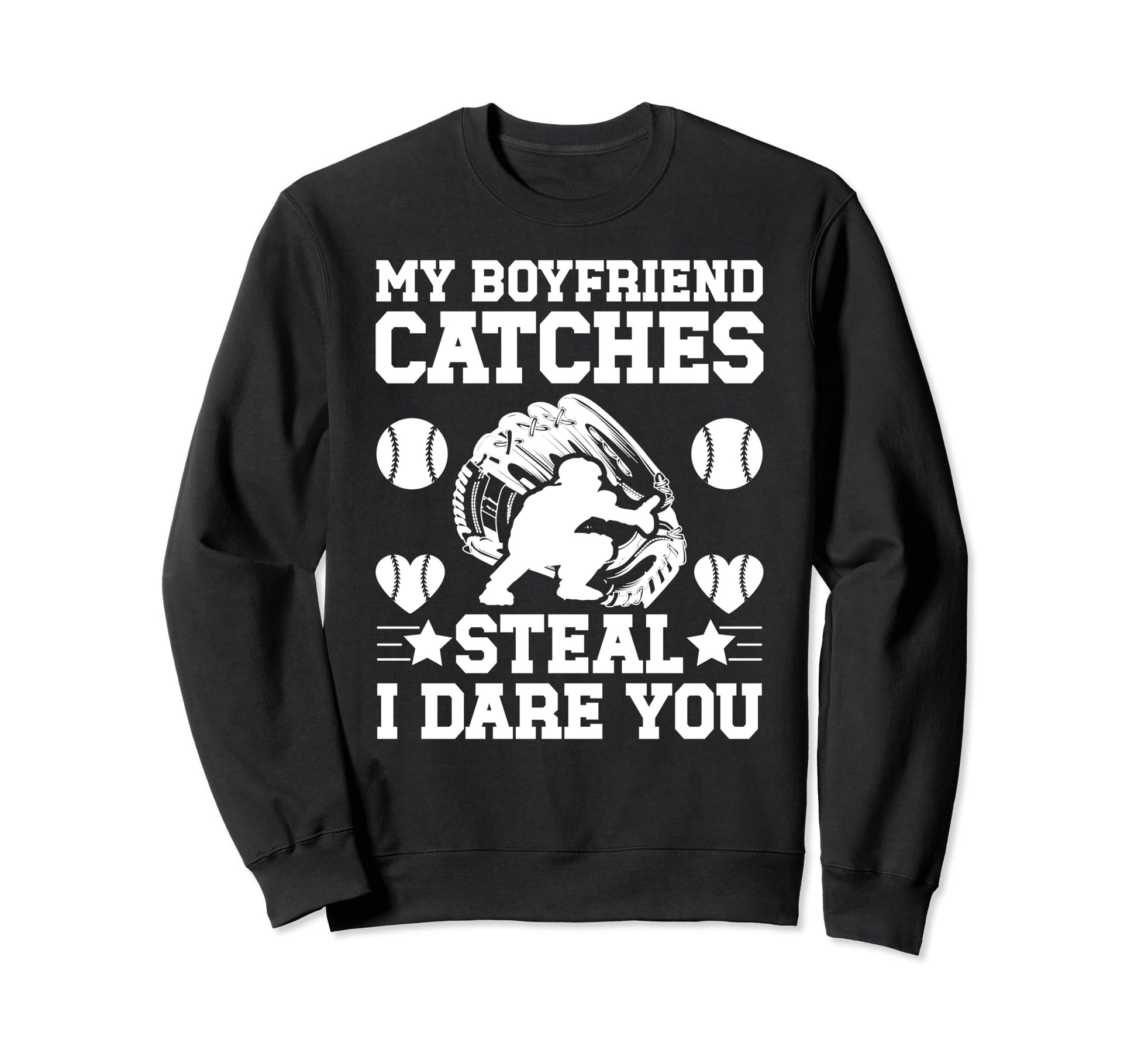 Boyfriend Catches Baseball Girlfriend Sweatshirt - Minimalist Print Unisex - T-Shirt, Sweatshirt, Hoodie