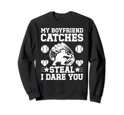 Boyfriend Catches Baseball Girlfriend Sweatshirt - Minimalist Print Unisex - T-Shirt, Sweatshirt, Hoodie
