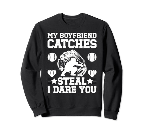 Boyfriend Catches Baseball Girlfriend Sweatshirt - Minimalist Print Unisex - T-Shirt, Sweatshirt, Hoodie