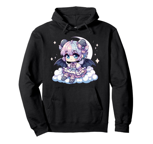 Kawaii Pastel Goth Creepy Anime Moon Hoodie - Minimalist Print for Adults - T-Shirt, Sweatshirt, Hoodie