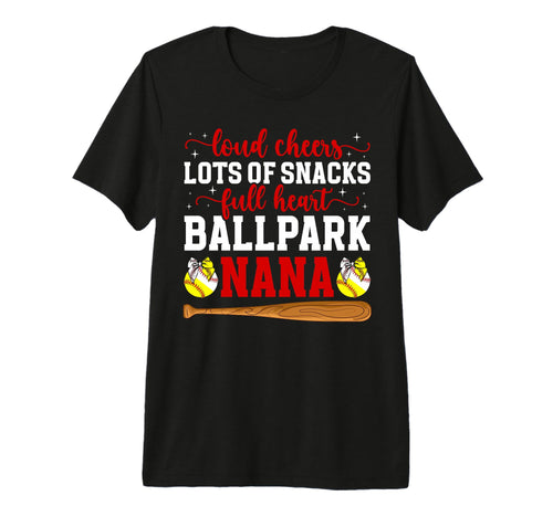 Ballpark Nana Grandma Funny Baseball T-Shirt - Custom Art Print for Adults - T-Shirt, Sweatshirt, Hoodie