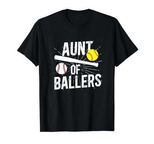 Aunt Ballers Proud Baseball Softball T-Shirt - Graphic Print for Adults - T-Shirt, Sweatshirt, Hoodie