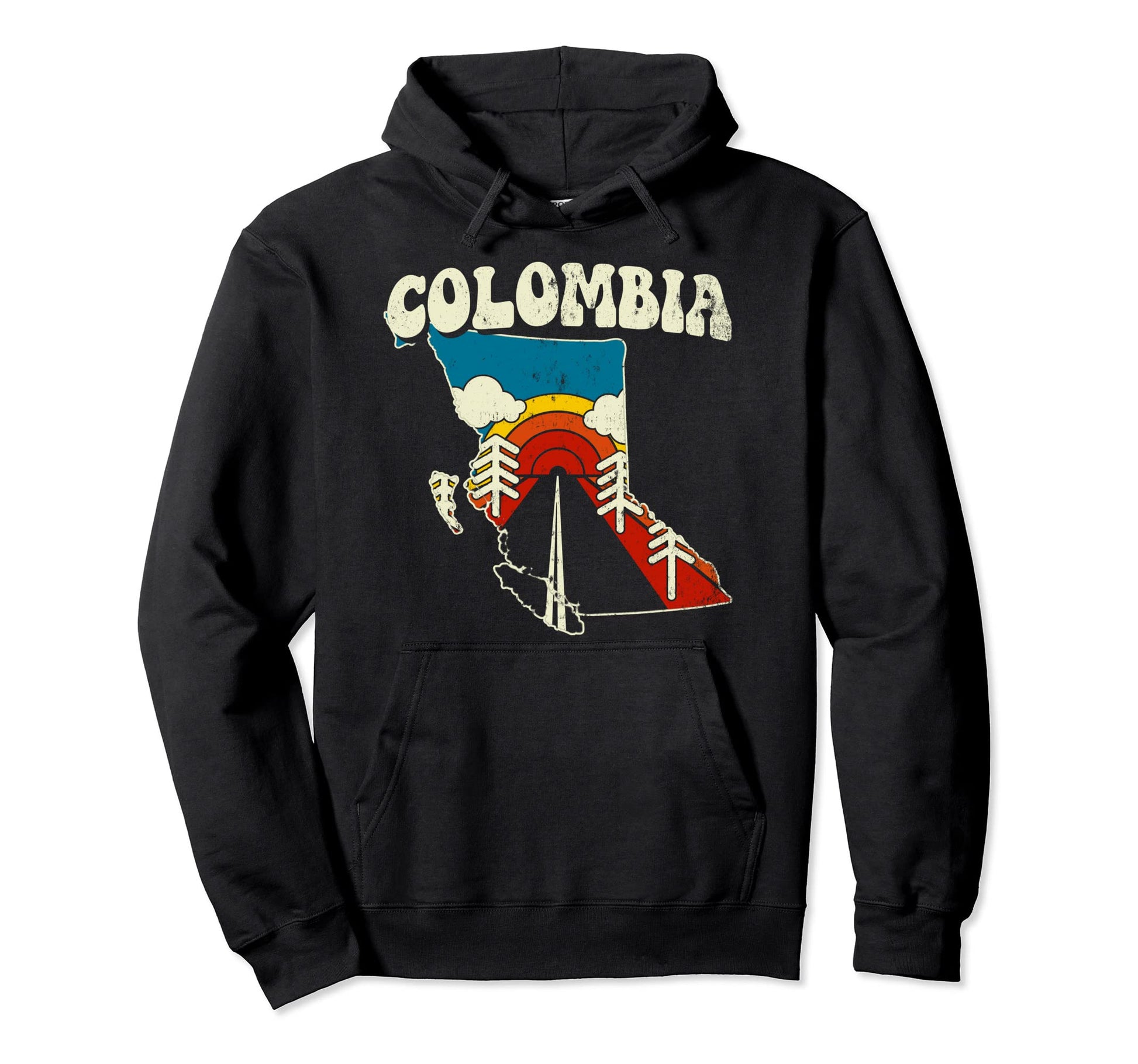 Colombia Colombian Country Rainbow Hoodie - Custom Art Print for Adults - T-Shirt, Sweatshirt, Hoodie
