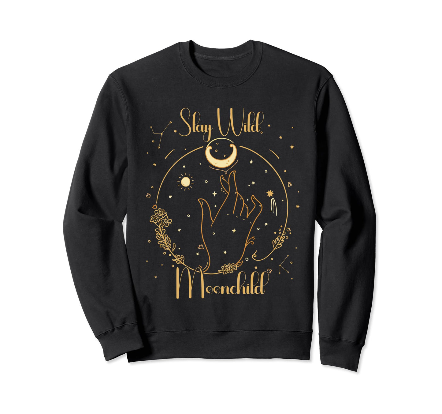 Stay Wild Moon Child Gift Peace Moon Sweatshirt - Minimalist Print Unisex - T-Shirt, Sweatshirt, Hoodie