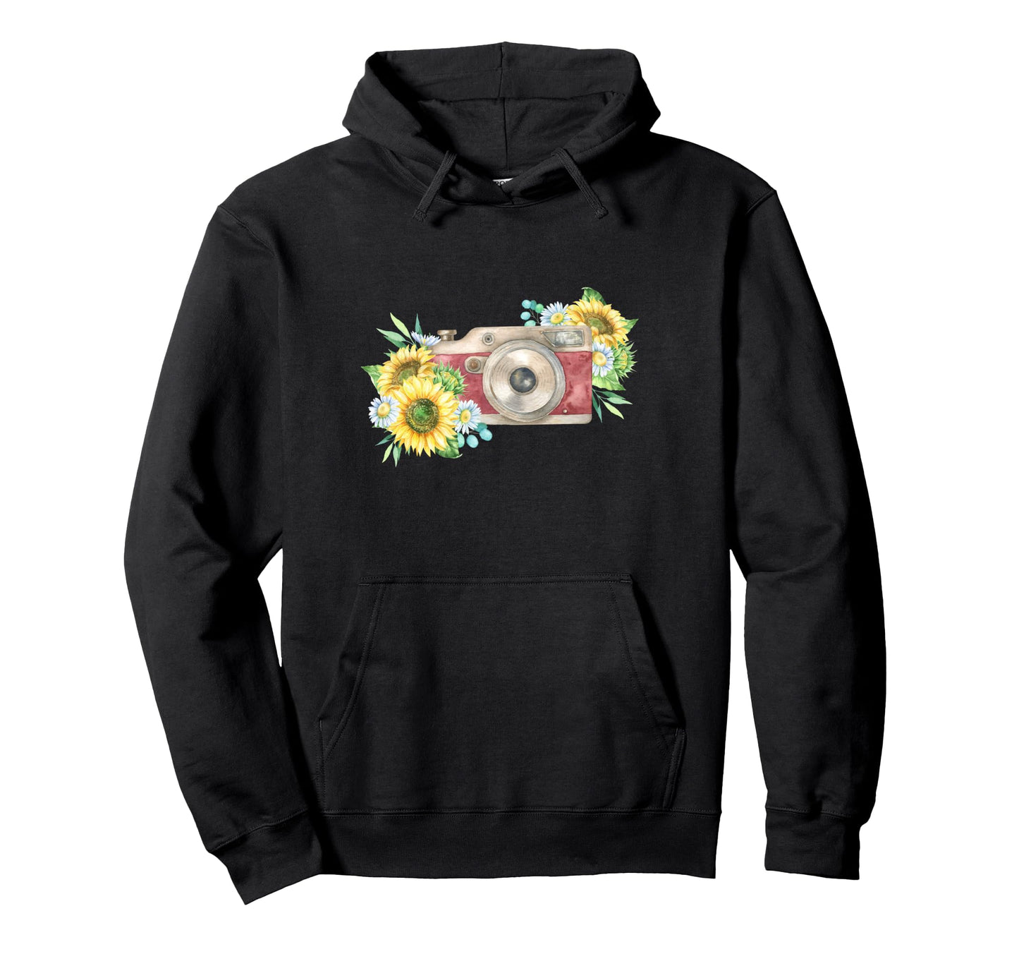 Floral Camera Daisy Hoodie - Streetwear Style Unisex - T-Shirt, Sweatshirt, Hoodie