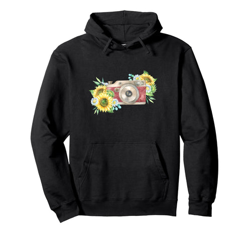 Floral Camera Daisy Hoodie - Streetwear Style Unisex - T-Shirt, Sweatshirt, Hoodie
