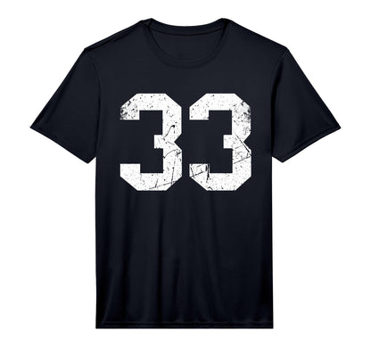 Number 33 White Sports Team Varsity T-Shirt - Custom Art Print for Adults - T-Shirt, Sweatshirt, Hoodie