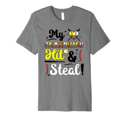 Grandkids Hit Steal Baseball T-Shirt - Custom Art Print for Adults - T-Shirt, Sweatshirt, Hoodie