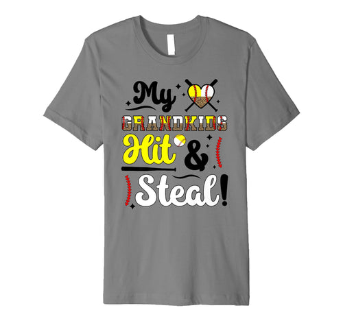 Grandkids Hit Steal Baseball T-Shirt - Custom Art Print for Adults - T-Shirt, Sweatshirt, Hoodie