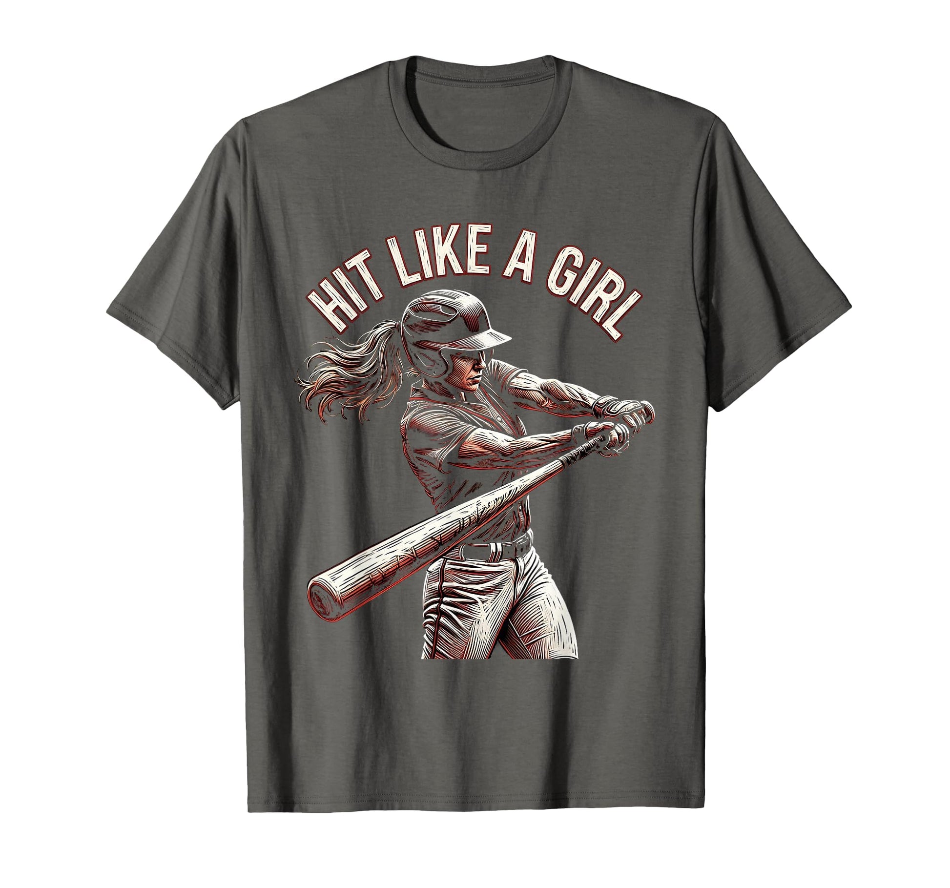 Hit Like Baseball T-Shirt - Graphic Print Men Women - T-Shirt, Sweatshirt, Hoodie