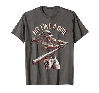 Hit Like Baseball T-Shirt - Graphic Print Men Women - T-Shirt, Sweatshirt, Hoodie