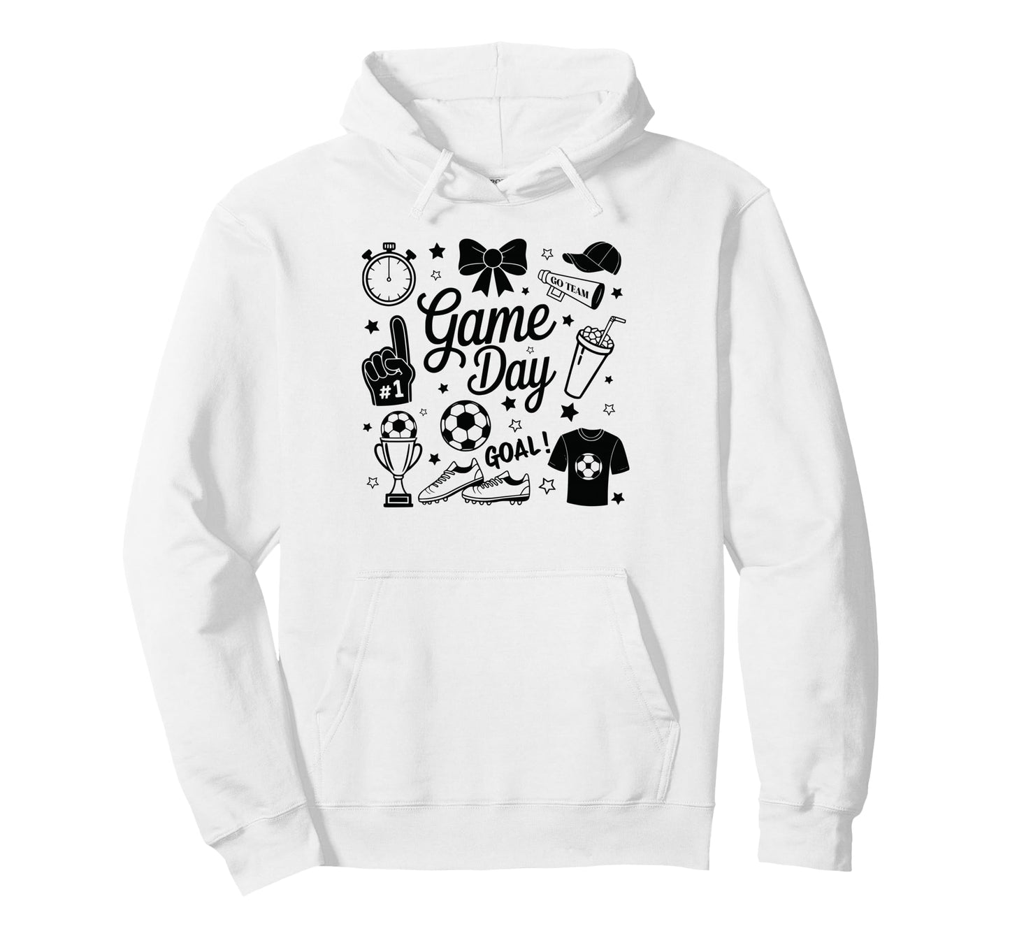 Game Day Soccer Mom Preppy Streetwear Hoodie - Novelty Apparel for Adults - T-Shirt, Sweatshirt, Hoodie