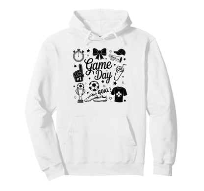 Game Day Soccer Mom Preppy Streetwear Hoodie - Novelty Apparel for Adults - T-Shirt, Sweatshirt, Hoodie