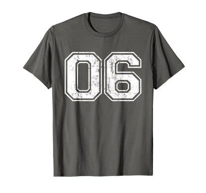 Number 06 Six Varsity Distressed Sport T-Shirt - Graphic Print Men Women - T-Shirt, Sweatshirt, Hoodie