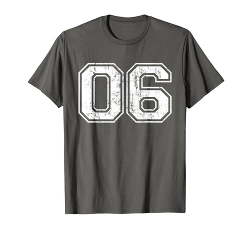 Number 06 Six Varsity Distressed Sport T-Shirt - Graphic Print Men Women - T-Shirt, Sweatshirt, Hoodie
