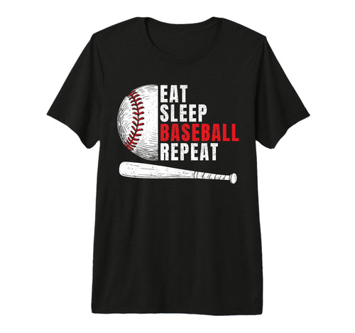 Eat Sleep Baseball Repeat Mens T-Shirt - Novelty Apparel for Adults - T-Shirt, Sweatshirt, Hoodie