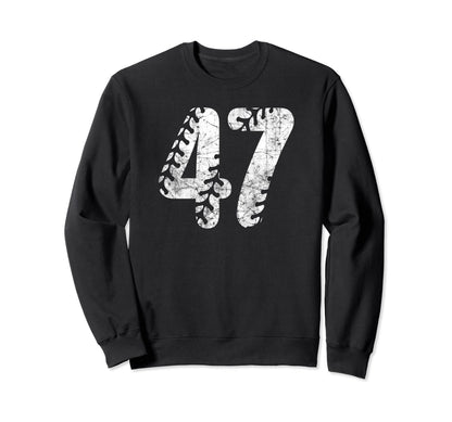 Baseball Softball Mom 47 Number 47 Sweatshirt - Minimalist Print Unisex - T-Shirt, Sweatshirt, Hoodie