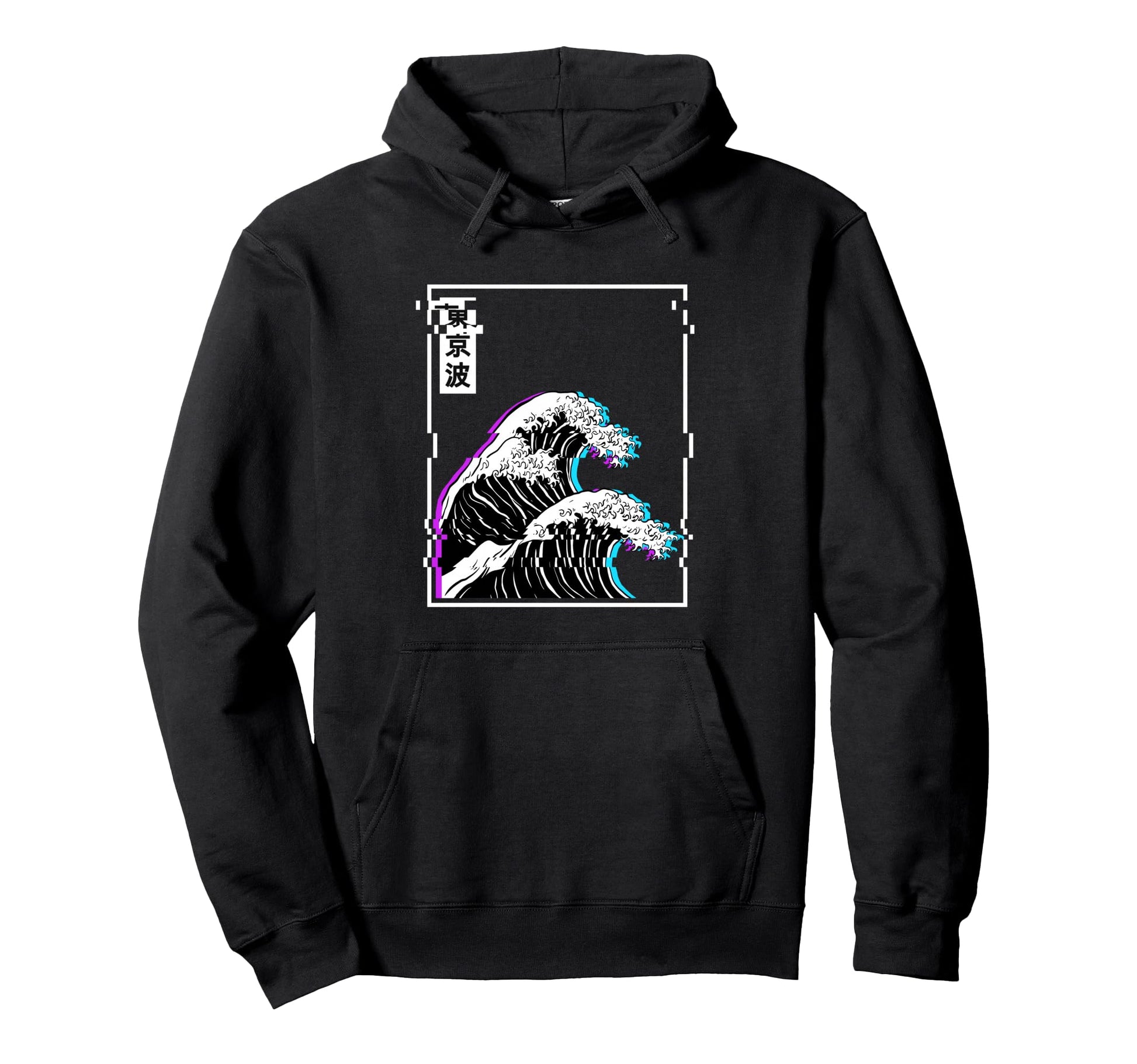 Japanese Wave Glitch Pastel Goth Hoodie - Streetwear Style for Adults - T-Shirt, Sweatshirt, Hoodie