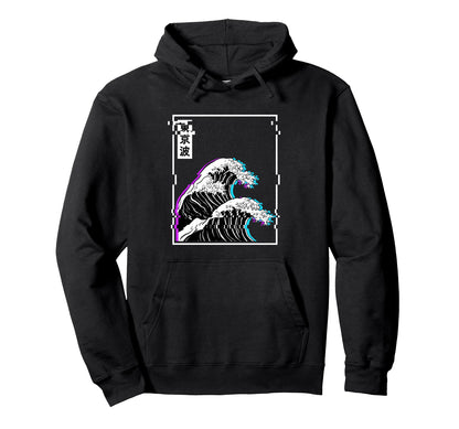 Japanese Wave Glitch Pastel Goth Hoodie - Streetwear Style for Adults - T-Shirt, Sweatshirt, Hoodie