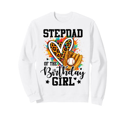 Stepdad Birthday Baseball Colorful Sweatshirt - Novelty Apparel for Adults - T-Shirt, Sweatshirt, Hoodie