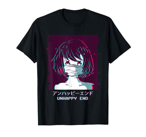 Unhappy End Anime Vaporwave T-Shirt - Aesthetic Graphic Men Women - T-Shirt, Sweatshirt, Hoodie
