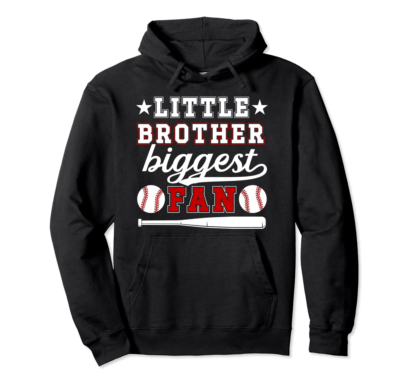 Little Brother Baseball Brother Baseball Hoodie - Novelty Apparel Unisex - T-Shirt, Sweatshirt, Hoodie