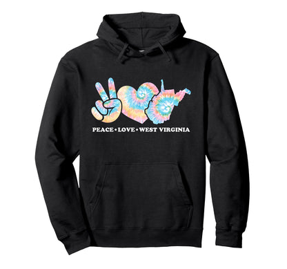 Peace Love West Virginia Hoodie - Casual Everyday Wear Unisex - T-Shirt, Sweatshirt, Hoodie
