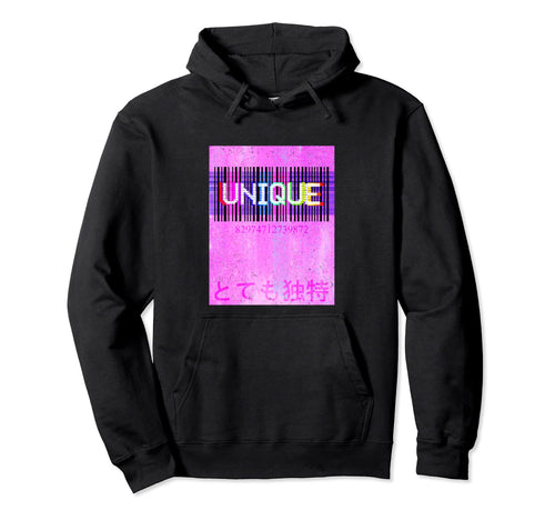 Unique Barcode Vaporwave Aesthetic Hoodie - Novelty Apparel Men Women - T-Shirt, Sweatshirt, Hoodie