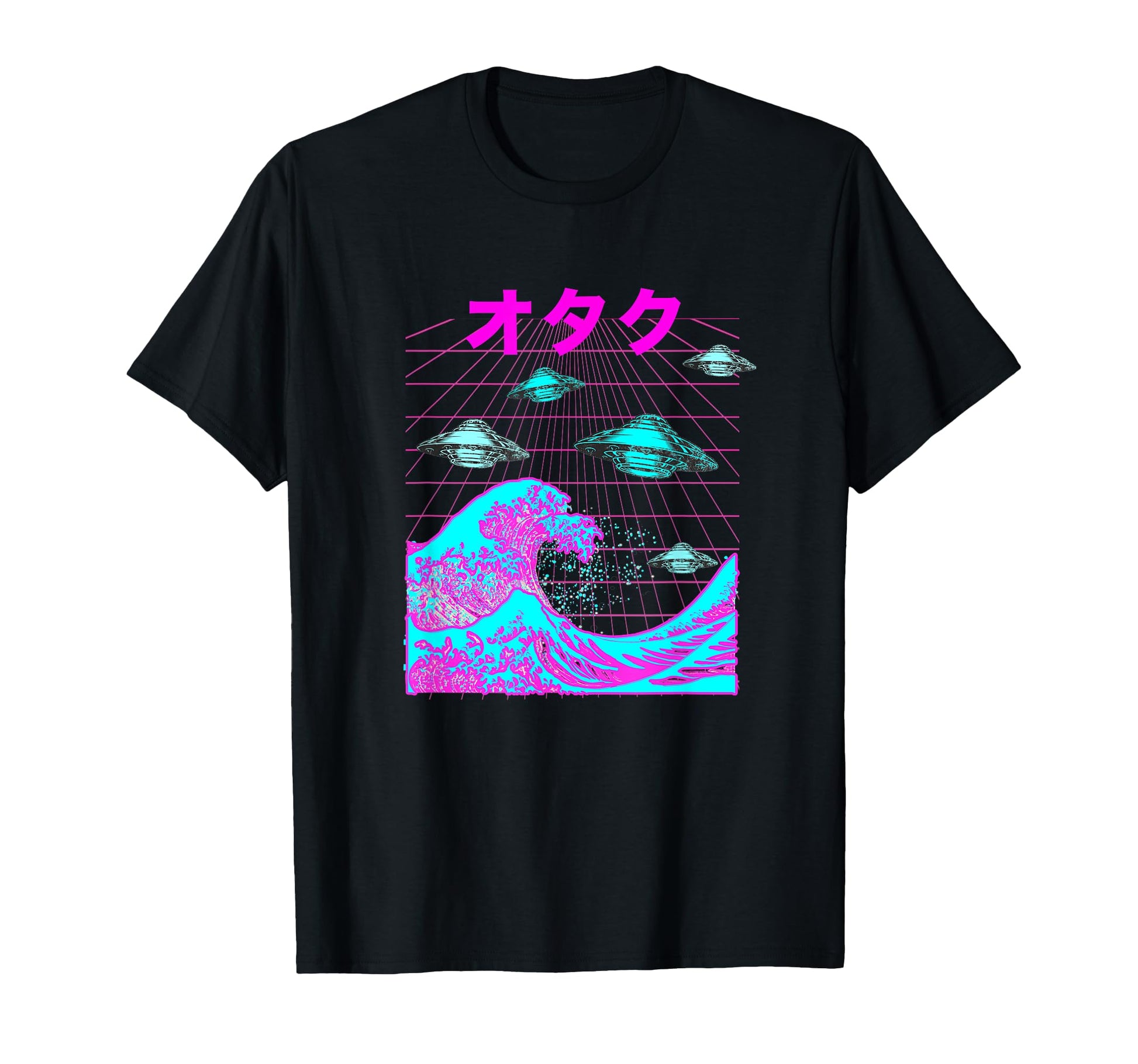 Japanese Wave Ufo Vaporwave Otaku T-Shirt - Custom Art Print for Adults - T-Shirt, Sweatshirt, Hoodie