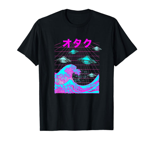 Japanese Wave Ufo Vaporwave Otaku T-Shirt - Custom Art Print for Adults - T-Shirt, Sweatshirt, Hoodie