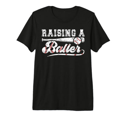 Mens Raising Baller Baseball Dad T-Shirt - Graphic Print Men Women - T-Shirt, Sweatshirt, Hoodie