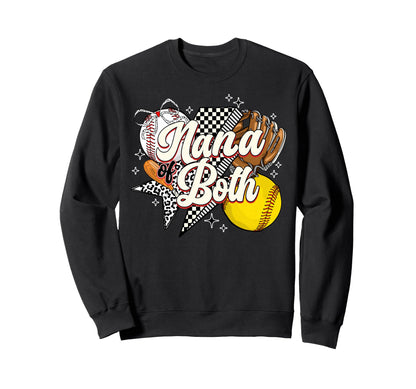 Nana Both Baseball Softball Game Sweatshirt - Minimalist Print for Adults - T-Shirt, Sweatshirt, Hoodie