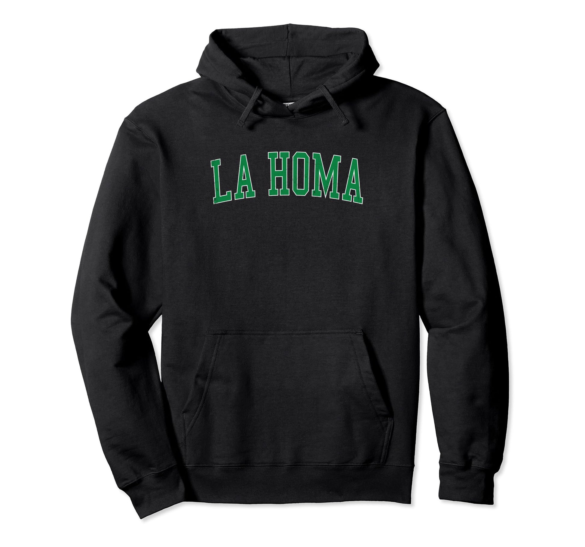 La Homa Tx Distressed Green Varsity Hoodie - Aesthetic Graphic for Adults - T-Shirt, Sweatshirt, Hoodie