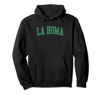La Homa Tx Distressed Green Varsity Hoodie - Aesthetic Graphic for Adults - T-Shirt, Sweatshirt, Hoodie