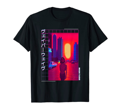 90S Synthwave Japanese Vaporwave Art T-Shirt - Streetwear Style Men Women - T-Shirt, Sweatshirt, Hoodie