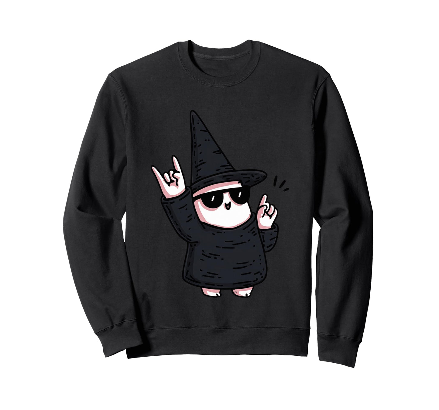 Witch Rock Funny Halloween Character Sweatshirt - Unique Graphic Unisex - T-Shirt, Sweatshirt, Hoodie