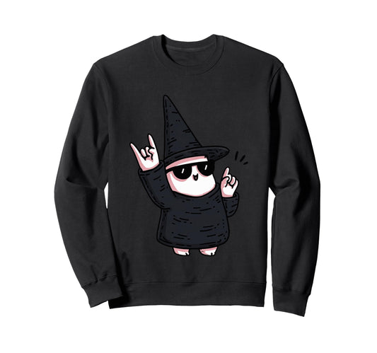 Witch Rock Funny Halloween Character Sweatshirt - Unique Graphic Unisex - T-Shirt, Sweatshirt, Hoodie