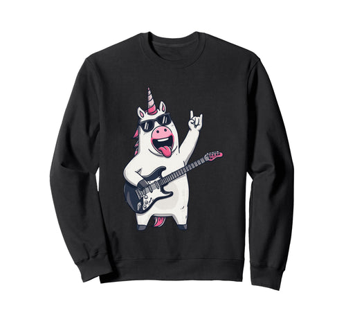 Funny Unicorn Rock Music Guitar Player Sweatshirt - Novelty Apparel Unisex - T-Shirt, Sweatshirt, Hoodie