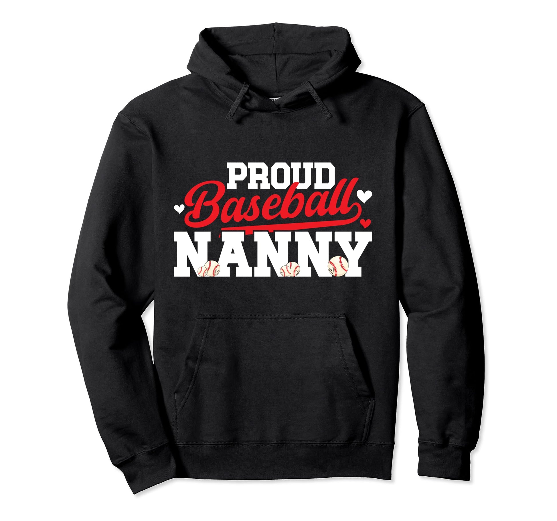 Proud Baseball Nanny Grandma Nanny Hoodie - Minimalist Print Unisex - T-Shirt, Sweatshirt, Hoodie
