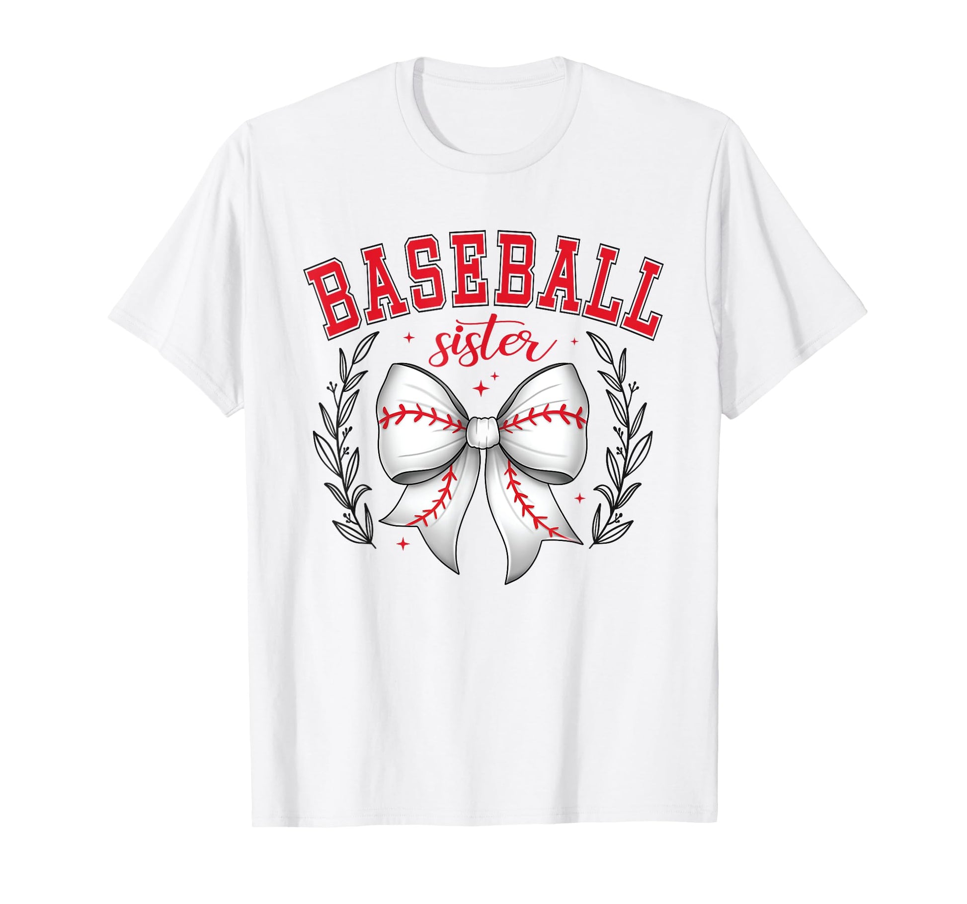 Baseball Sister Coquette Bow Cheer T-Shirt - Fun Novelty Design for Adults - T-Shirt, Sweatshirt, Hoodie