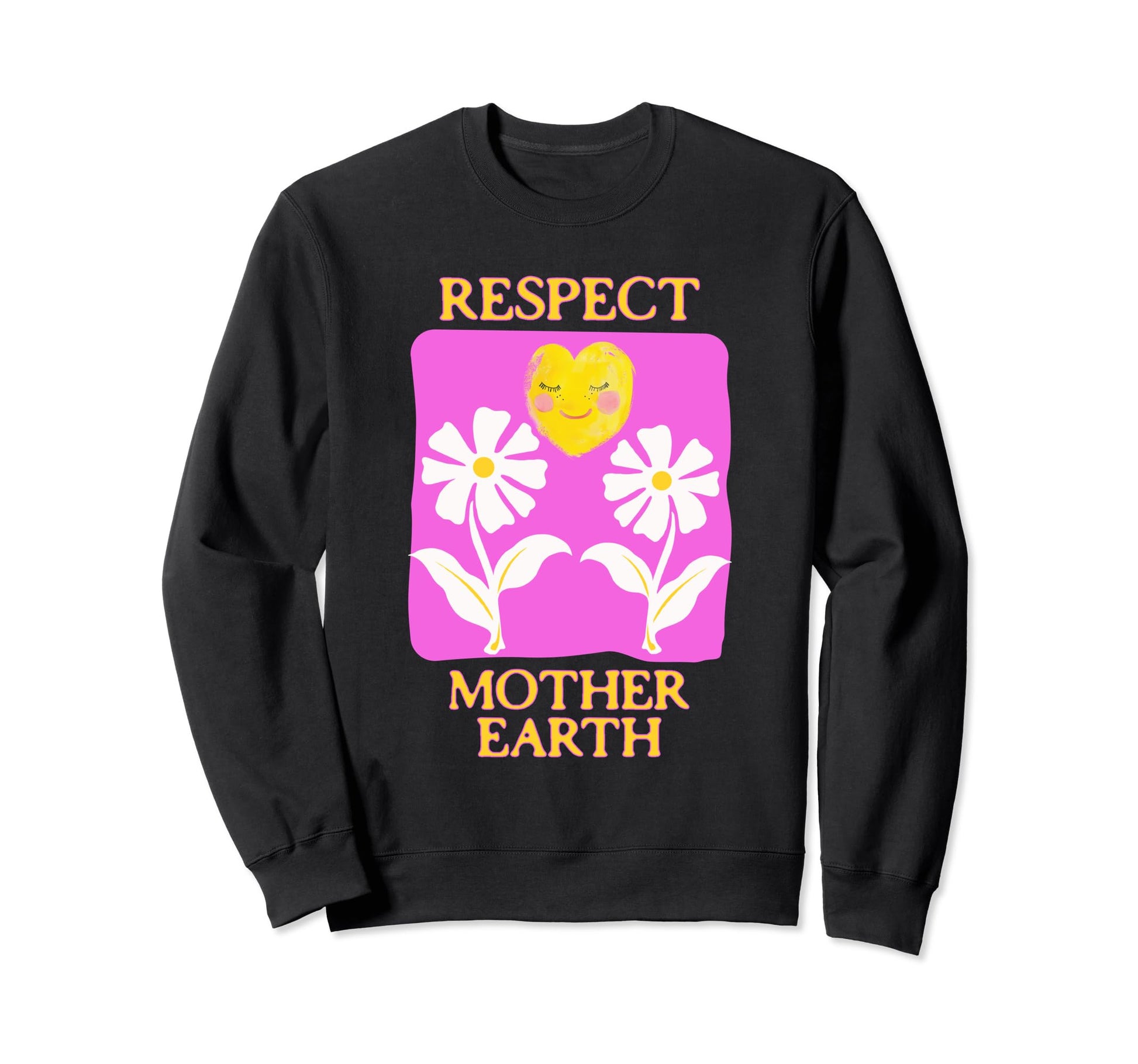 Respect Mother Earth Flower Boho Sweatshirt - Custom Art Print Unisex - T-Shirt, Sweatshirt, Hoodie