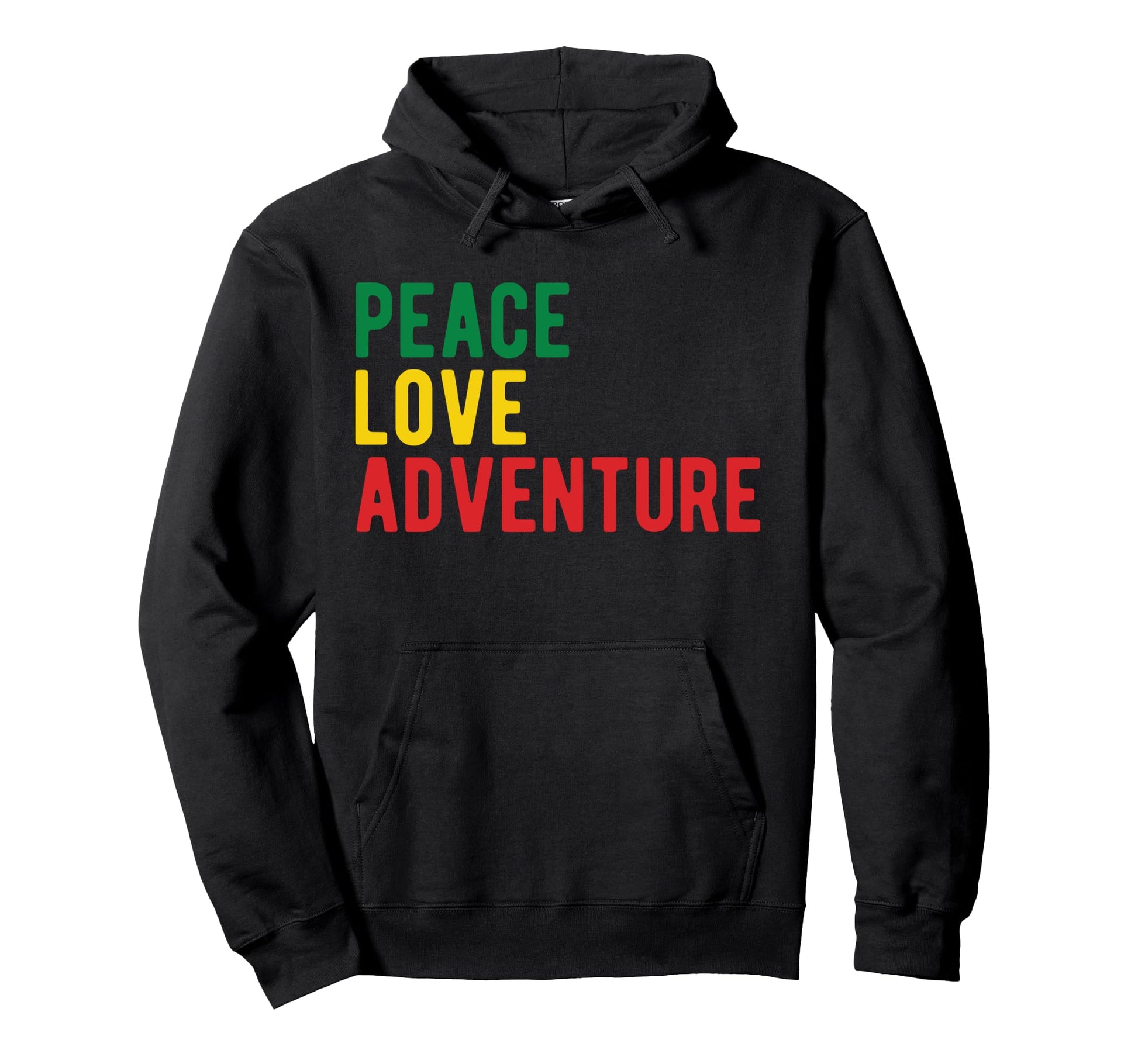 Peace Love Adventure Funny Hobby Expression Hoodie - Unique Graphic Unisex - T-Shirt, Sweatshirt, Hoodie