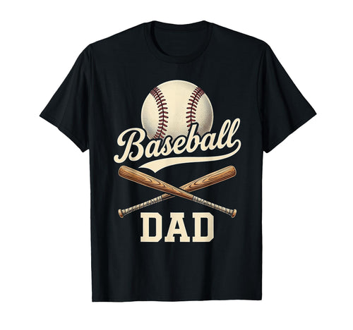 Baseball Dad Happy Fathers Day Dad T-Shirt - Minimalist Print for Adults - T-Shirt, Sweatshirt, Hoodie