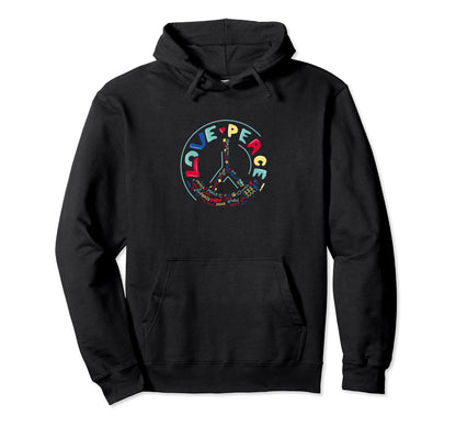 Love Peace Sign Hippie Friendship Hoodie - Aesthetic Graphic for Adults - T-Shirt, Sweatshirt, Hoodie