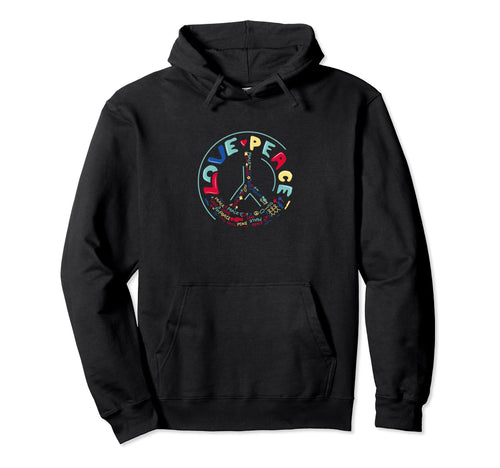 Love Peace Sign Hippie Friendship Hoodie - Aesthetic Graphic for Adults - T-Shirt, Sweatshirt, Hoodie