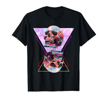 Melting Skulls Floating Apart Vaporwave T-Shirt - Graphic Print for Adults - T-Shirt, Sweatshirt, Hoodie