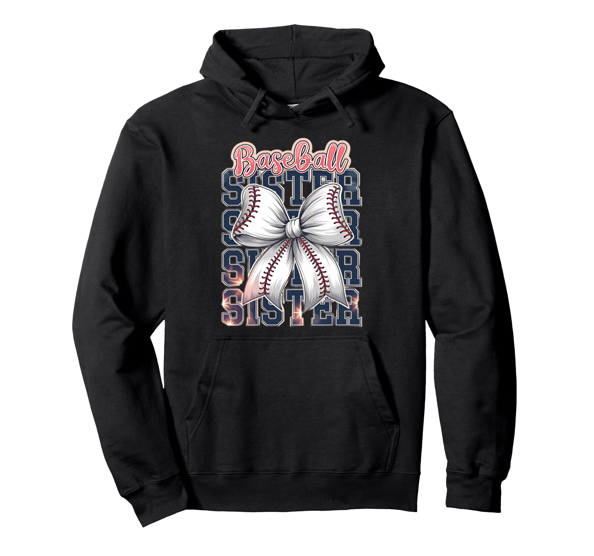 Baseball Sister Coquette Bow Hoodie - Streetwear Style Unisex - T-Shirt, Sweatshirt, Hoodie