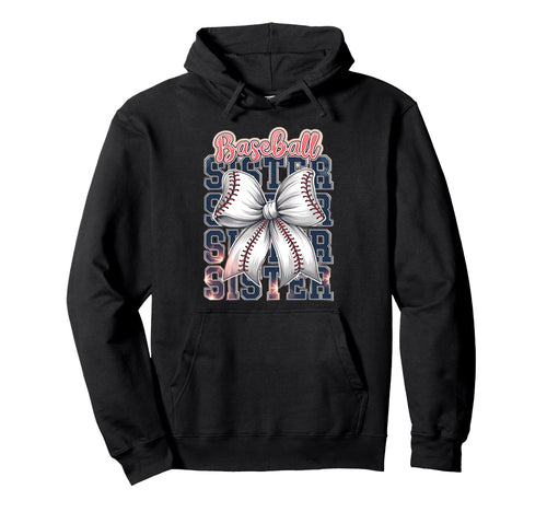 Baseball Sister Coquette Bow Hoodie - Streetwear Style Unisex - T-Shirt, Sweatshirt, Hoodie