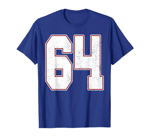 64 Outline Number 64 Fan Varsity Sports T-Shirt - Graphic Print Men Women - T-Shirt, Sweatshirt, Hoodie