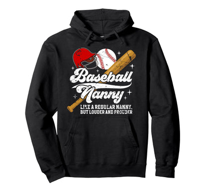 Baseball Nanny Definition Nanny Hoodie - Minimalist Print for Adults - T-Shirt, Sweatshirt, Hoodie